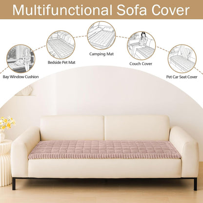 Couch Cover for Dogs, Washable Non Slip Plush Flannel Sofa Protector | Thick Flannel, Anti-Slip Backing, Pet Hair & Scratch Protection, Fits Sofa & Loveseat (27.6" x 59") - Colors B