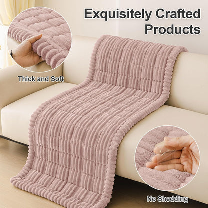 Couch Cover for Dogs, Washable Non Slip Plush Flannel Sofa Protector | Thick Flannel, Anti-Slip Backing, Pet Hair & Scratch Protection, Fits Sofa & Loveseat (27.6" x 59") - Colors B