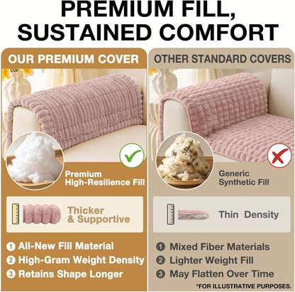 Couch Cover for Dogs, Washable Non Slip Plush Flannel Sofa Protector | Thick Flannel, Anti-Slip Backing, Pet Hair & Scratch Protection, Fits Sofa & Loveseat (27.6" x 59") - Colors B