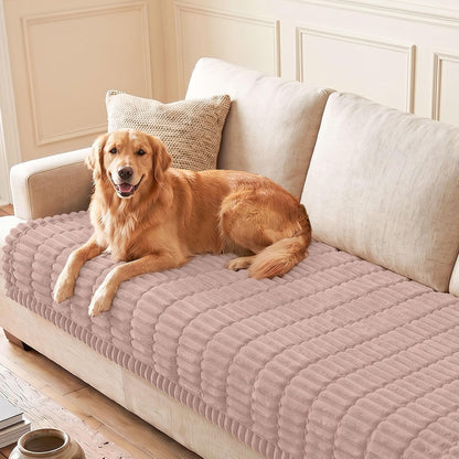 Couch Cover for Dogs, Washable Non Slip Plush Flannel Sofa Protector | Thick Flannel, Anti-Slip Backing, Pet Hair & Scratch Protection, Fits Sofa & Loveseat (27.6" x 59") - Colors B