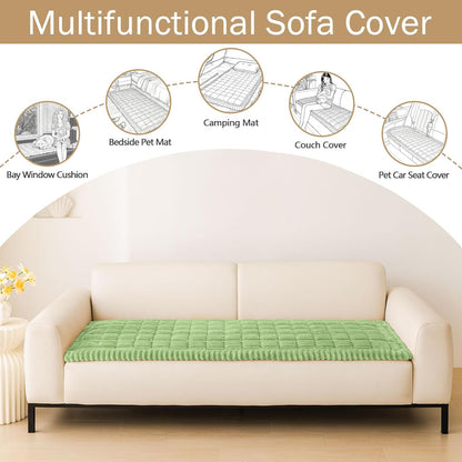 Couch Cover for Dogs, Washable Non Slip Plush Flannel Sofa Protector | Thick Flannel, Anti-Slip Backing, Pet Hair & Scratch Protection, Fits Sofa & Loveseat (27.6" x 59") - Colors B