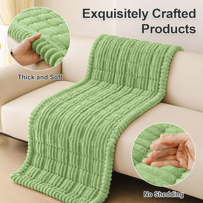 Couch Cover for Dogs, Washable Non Slip Plush Flannel Sofa Protector | Thick Flannel, Anti-Slip Backing, Pet Hair & Scratch Protection, Fits Sofa & Loveseat (27.6" x 59") - Colors B