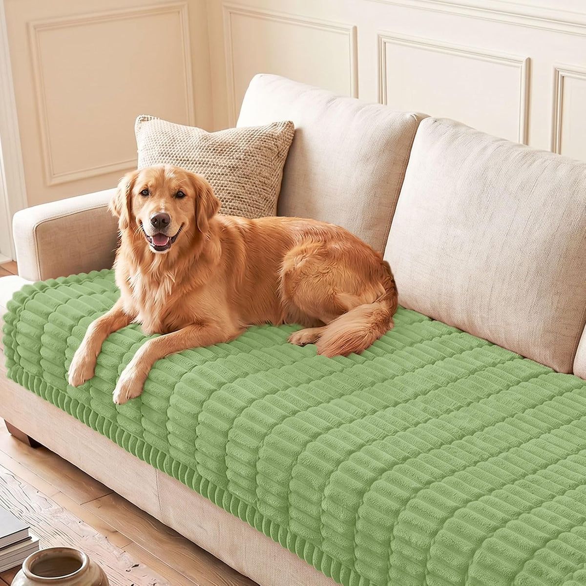 Couch Cover for Dogs, Washable Non Slip Plush Flannel Sofa Protector | Thick Flannel, Anti-Slip Backing, Pet Hair & Scratch Protection, Fits Sofa & Loveseat (27.6" x 59") - Colors B
