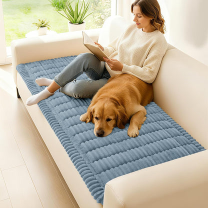 Couch Cover for Dogs, Washable Non Slip Plush Flannel Sofa Protector | Thick Flannel, Anti-Slip Backing, Pet Hair & Scratch Protection, Fits Sofa & Loveseat (27.6" x 59") - Colors B