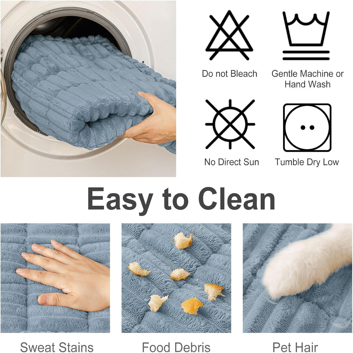 Couch Cover for Dogs, Washable Non Slip Plush Flannel Sofa Protector | Thick Flannel, Anti-Slip Backing, Pet Hair & Scratch Protection, Fits Sofa & Loveseat (27.6" x 59") - Colors B