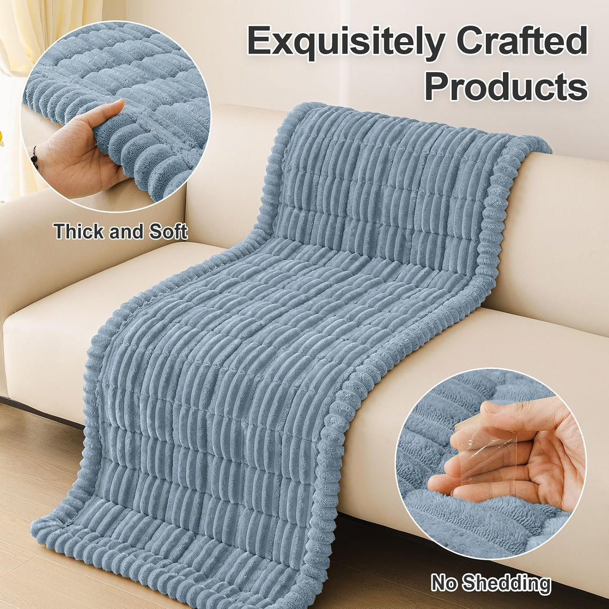 Couch Cover for Dogs, Washable Non Slip Plush Flannel Sofa Protector | Thick Flannel, Anti-Slip Backing, Pet Hair & Scratch Protection, Fits Sofa & Loveseat (27.6" x 59") - Colors B