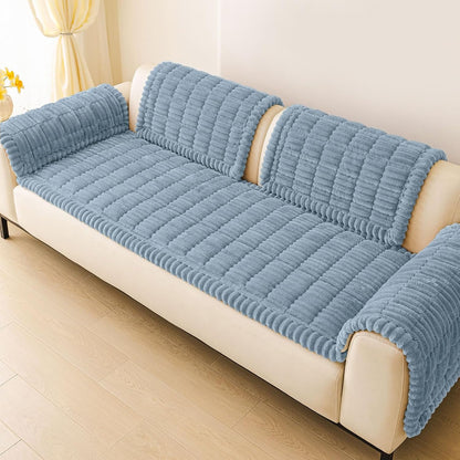 Couch Cover for Dogs, Washable Non Slip Plush Flannel Sofa Protector | Thick Flannel, Anti-Slip Backing, Pet Hair & Scratch Protection, Fits Sofa & Loveseat (27.6" x 59") - Colors B