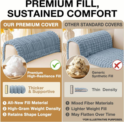 Couch Cover for Dogs, Washable Non Slip Plush Flannel Sofa Protector | Thick Flannel, Anti-Slip Backing, Pet Hair & Scratch Protection, Fits Sofa & Loveseat (27.6" x 59") - Colors B
