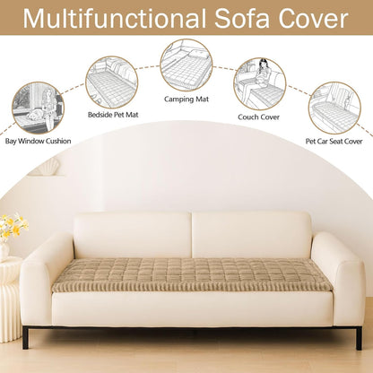 Couch Cover for Dogs, Washable Non Slip Plush Flannel Sofa Protector | Thick Flannel, Anti-Slip Backing, Pet Hair & Scratch Protection, Fits Sofa & Loveseat (27.6" x 59") - Colors B
