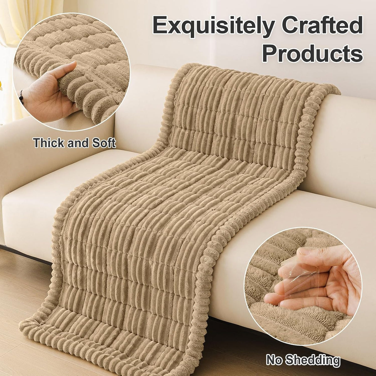 Couch Cover for Dogs, Washable Non Slip Plush Flannel Sofa Protector | Thick Flannel, Anti-Slip Backing, Pet Hair & Scratch Protection, Fits Sofa & Loveseat (27.6" x 59") - Colors B