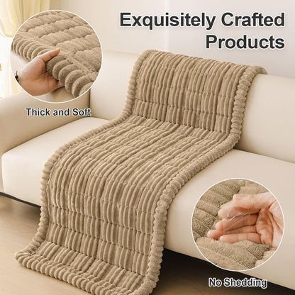 Couch Cover for Dogs, Washable Non Slip Plush Flannel Sofa Protector | Thick Flannel, Anti-Slip Backing, Pet Hair & Scratch Protection, Fits Sofa & Loveseat (27.6" x 59") - Colors B