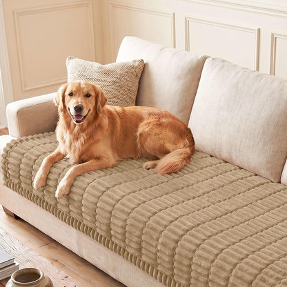 Couch Cover for Dogs, Washable Non Slip Plush Flannel Sofa Protector | Thick Flannel, Anti-Slip Backing, Pet Hair & Scratch Protection, Fits Sofa & Loveseat (27.6" x 59") - Colors B