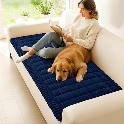 Couch Cover for Dogs, Washable Non Slip Plush Flannel Sofa Protector | Thick Flannel, Anti-Slip Backing, Pet Hair & Scratch Protection, Fits Sofa & Loveseat (27.6" x 59") - Colors B