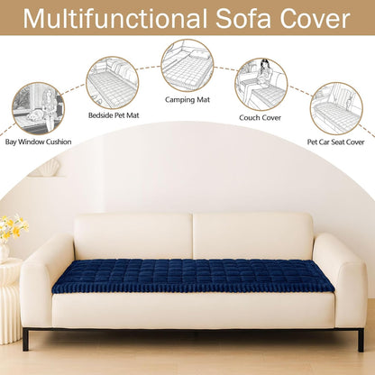 Couch Cover for Dogs, Washable Non Slip Plush Flannel Sofa Protector | Thick Flannel, Anti-Slip Backing, Pet Hair & Scratch Protection, Fits Sofa & Loveseat (27.6" x 59") - Colors B