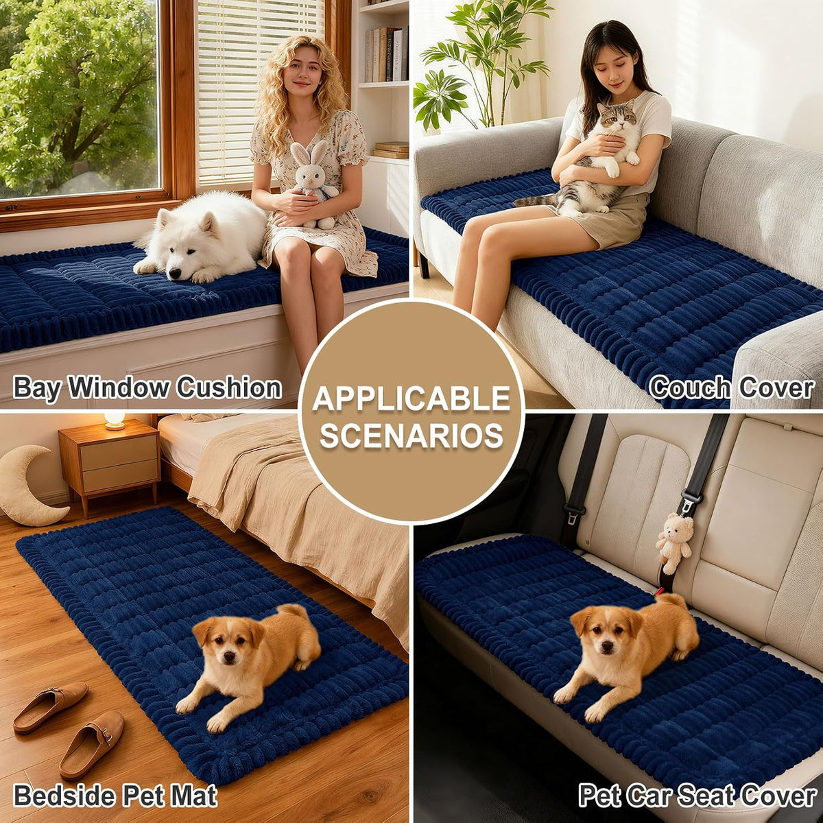 Couch Cover for Dogs, Washable Non Slip Plush Flannel Sofa Protector | Thick Flannel, Anti-Slip Backing, Pet Hair & Scratch Protection, Fits Sofa & Loveseat (27.6" x 59") - Colors B