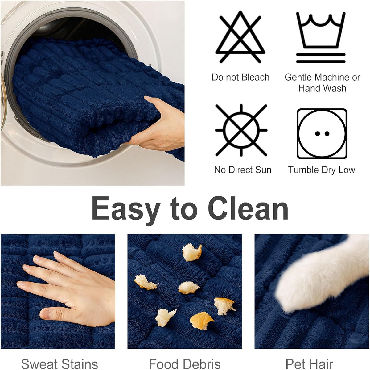 Couch Cover for Dogs, Washable Non Slip Plush Flannel Sofa Protector | Thick Flannel, Anti-Slip Backing, Pet Hair & Scratch Protection, Fits Sofa & Loveseat (27.6" x 59") - Colors B