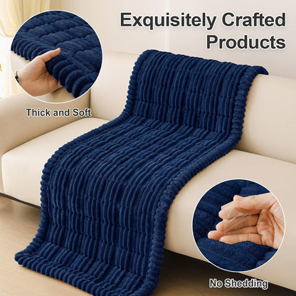 Couch Cover for Dogs, Washable Non Slip Plush Flannel Sofa Protector | Thick Flannel, Anti-Slip Backing, Pet Hair & Scratch Protection, Fits Sofa & Loveseat (27.6" x 59") - Colors B