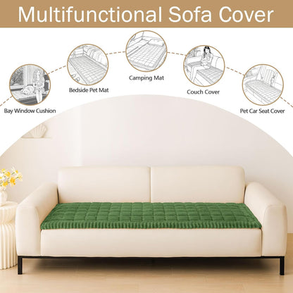 Couch Cover for Dogs, Washable Non Slip Plush Flannel Sofa Protector | Thick Flannel, Anti-Slip Backing, Pet Hair & Scratch Protection, Fits Sofa & Loveseat (27.6" x 59") - Colors B