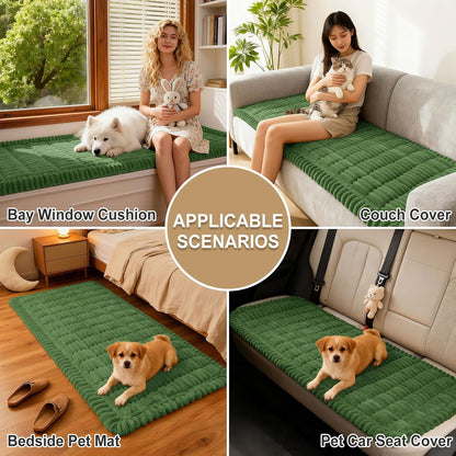 Couch Cover for Dogs, Washable Non Slip Plush Flannel Sofa Protector | Thick Flannel, Anti-Slip Backing, Pet Hair & Scratch Protection, Fits Sofa & Loveseat (27.6" x 59") - Colors B