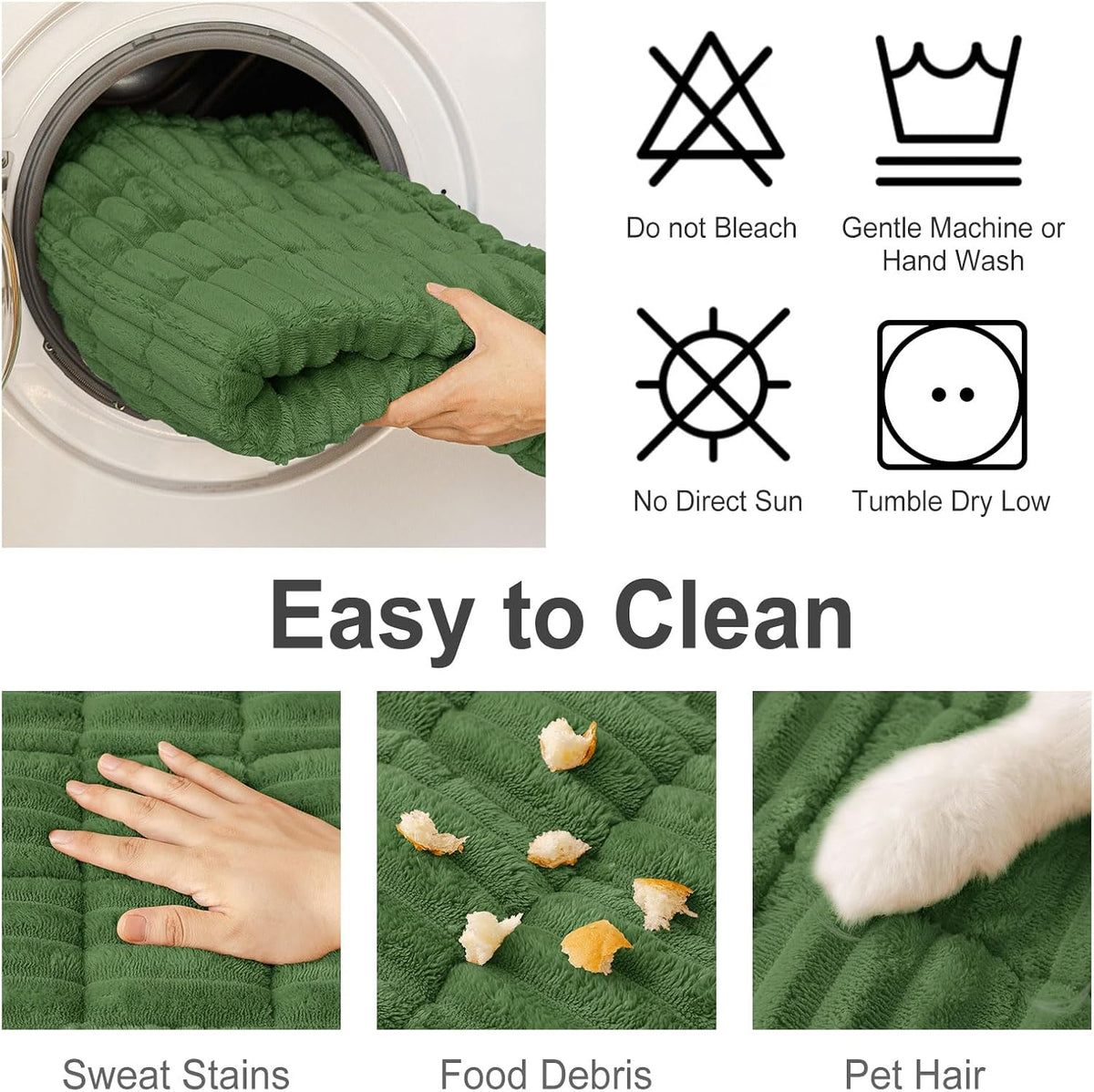 Couch Cover for Dogs, Washable Non Slip Plush Flannel Sofa Protector | Thick Flannel, Anti-Slip Backing, Pet Hair & Scratch Protection, Fits Sofa & Loveseat (27.6" x 59") - Colors B