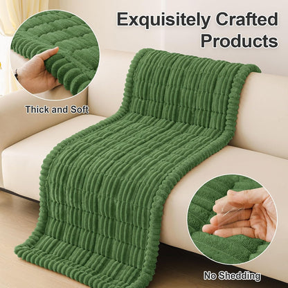 Couch Cover for Dogs, Washable Non Slip Plush Flannel Sofa Protector | Thick Flannel, Anti-Slip Backing, Pet Hair & Scratch Protection, Fits Sofa & Loveseat (27.6" x 59") - Colors B