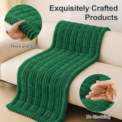 Couch Cover for Dogs, Washable Non Slip Plush Flannel Sofa Protector | Thick Flannel, Anti-Slip Backing, Pet Hair & Scratch Protection, Fits Sofa & Loveseat (27.6" x 59") - Colors B
