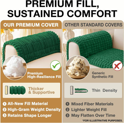 Couch Cover for Dogs, Washable Non Slip Plush Flannel Sofa Protector | Thick Flannel, Anti-Slip Backing, Pet Hair & Scratch Protection, Fits Sofa & Loveseat (27.6" x 59") - Colors B