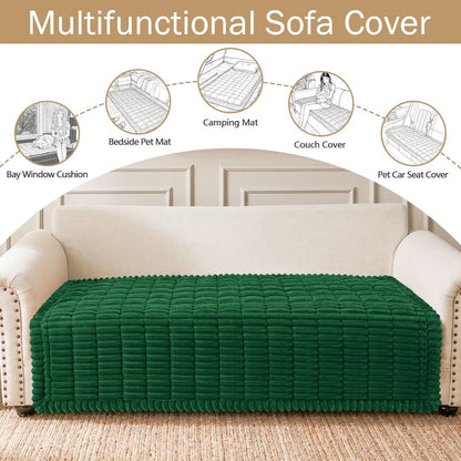 Couch Cover for Dogs, Washable Non Slip Plush Flannel Sofa Protector | Thick Flannel, Anti-Slip Backing, Pet Hair & Scratch Protection, Fits Sofa & Loveseat (27.6" x 59") - Colors B
