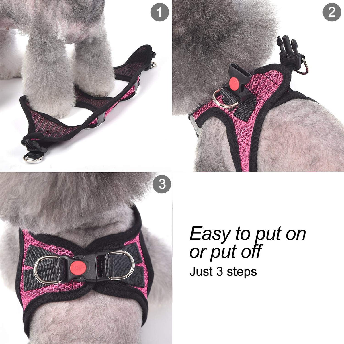 Dog Harness Step-in Breathable Puppy Cat Vest, Medium, Blue
