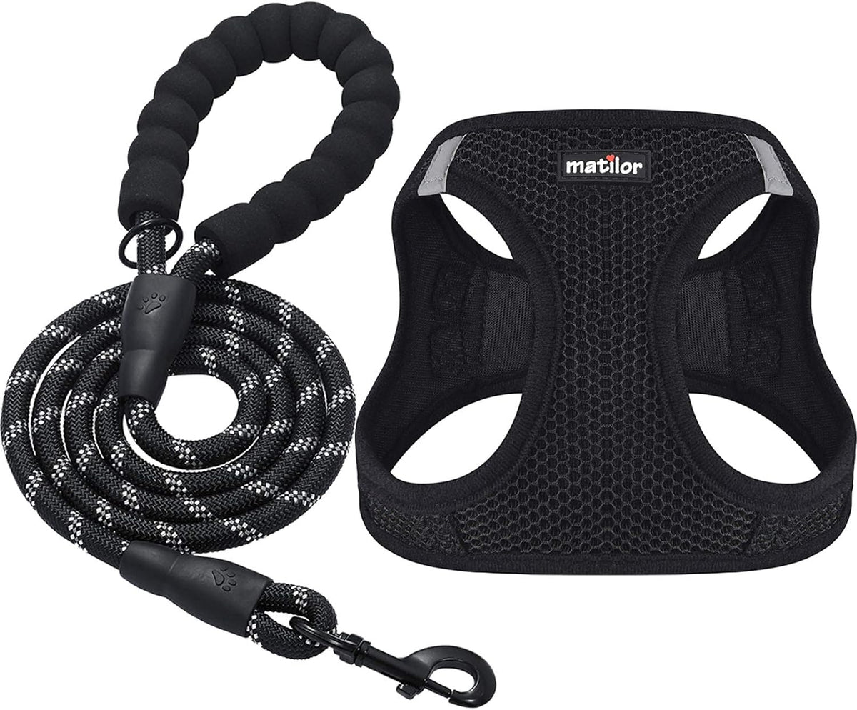 Dog Harness Step-in Breathable Puppy Cat Vest, Medium, Blue