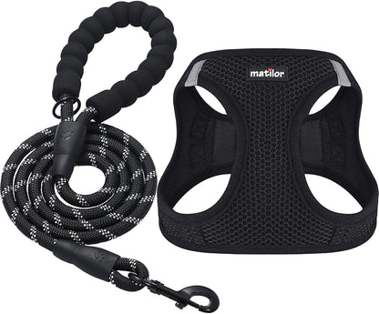 Dog Harness Step-in Breathable Puppy Cat Vest, Medium, Blue