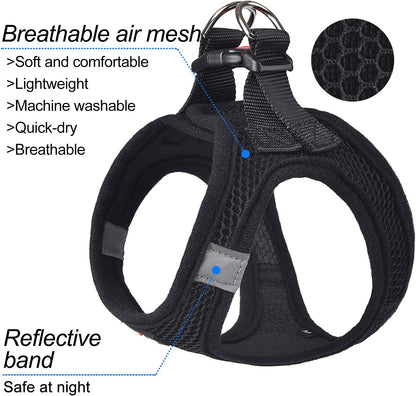 Dog Harness Step-in Breathable Puppy Cat Vest, Medium, Blue