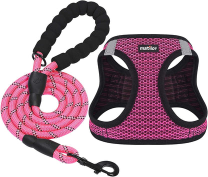 Dog Harness Step-in Breathable Puppy Cat Vest, Medium, Blue
