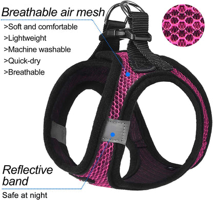 Dog Harness Step-in Breathable Puppy Cat Vest, Medium, Blue