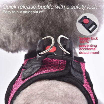 Dog Harness Step-in Breathable Puppy Cat Vest, Medium, Blue