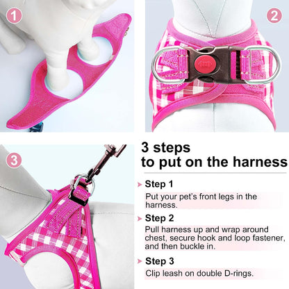 Dog Harness Step-in Breathable Puppy Cat Vest, Medium, Blue