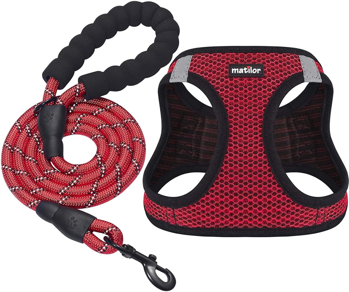Dog Harness Step-in Breathable Puppy Cat Vest, Medium, Blue