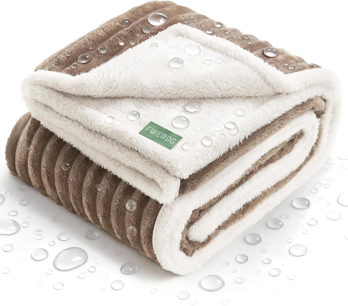Waterproof Dog Blanket for Couch - Washable Medium Pet Blanket for Furniture Protector, Cozy Fleece Calming Dog Crate Blankets for Indoors & Outdoors, Cream, 30"x40"