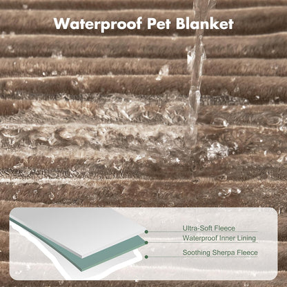 Waterproof Dog Blanket for Couch - Washable Medium Pet Blanket for Furniture Protector, Cozy Fleece Calming Dog Crate Blankets for Indoors & Outdoors, Cream, 30"x40"