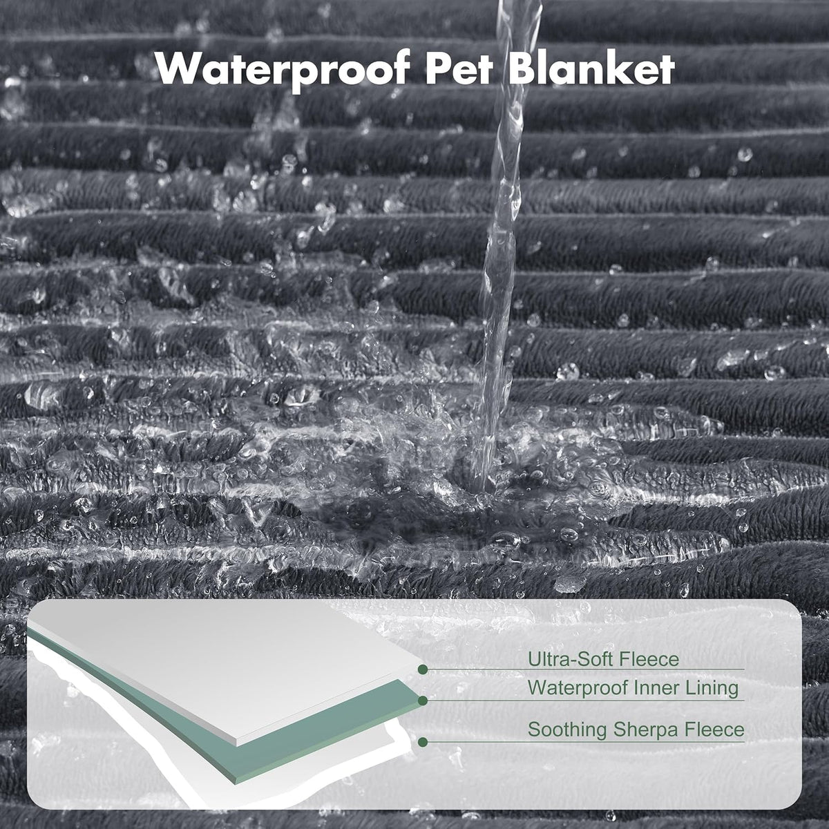 Waterproof Dog Blanket for Couch - Washable Medium Pet Blanket for Furniture Protector, Cozy Fleece Calming Dog Crate Blankets for Indoors & Outdoors, Cream, 30"x40"