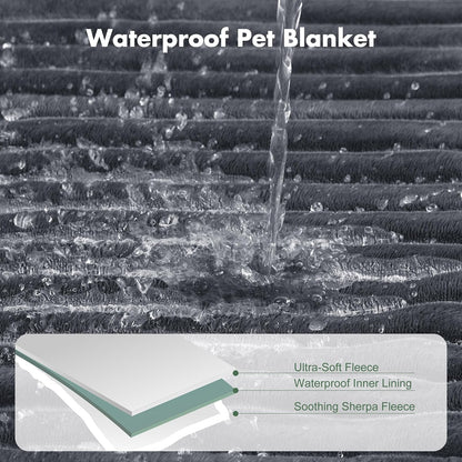Waterproof Dog Blanket for Couch - Washable Medium Pet Blanket for Furniture Protector, Cozy Fleece Calming Dog Crate Blankets for Indoors & Outdoors, Cream, 30"x40"