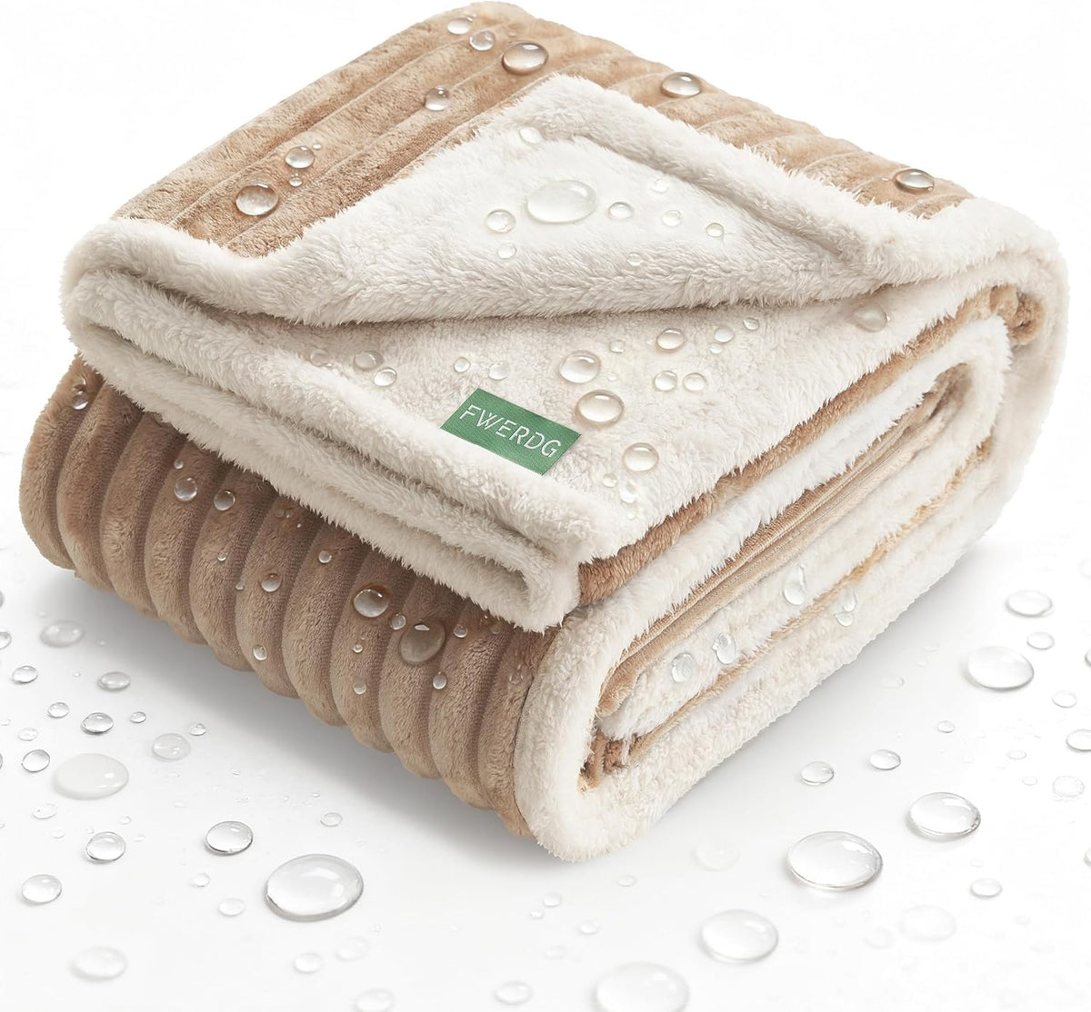 Waterproof Dog Blanket for Couch - Washable Medium Pet Blanket for Furniture Protector, Cozy Fleece Calming Dog Crate Blankets for Indoors & Outdoors, Cream, 30"x40"