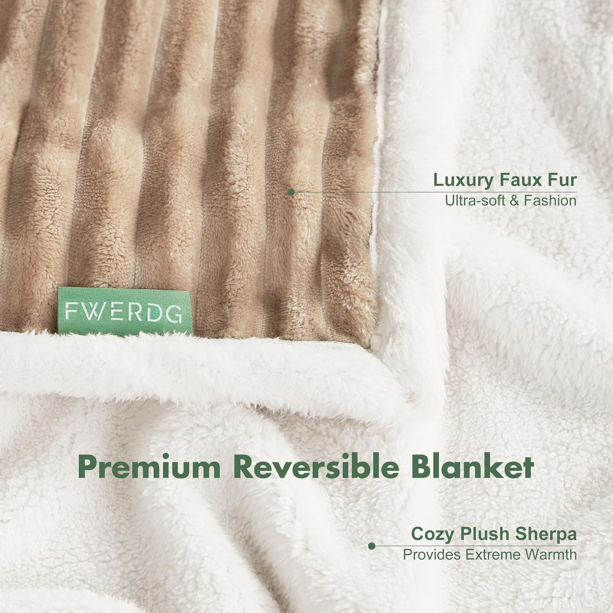 Waterproof Dog Blanket for Couch - Washable Medium Pet Blanket for Furniture Protector, Cozy Fleece Calming Dog Crate Blankets for Indoors & Outdoors, Cream, 30"x40"