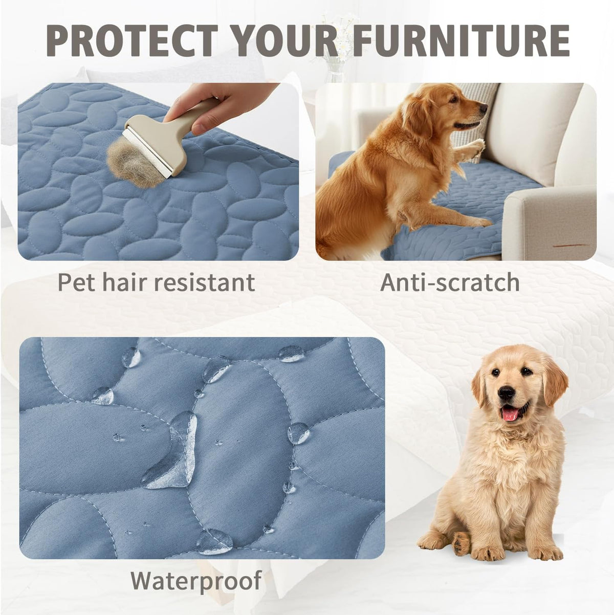 Pet Bed Cover Dog Bed Blanket for Sofa and Furniture Waterproof New Pattern Design (30x70 Inch, Dark Grey)