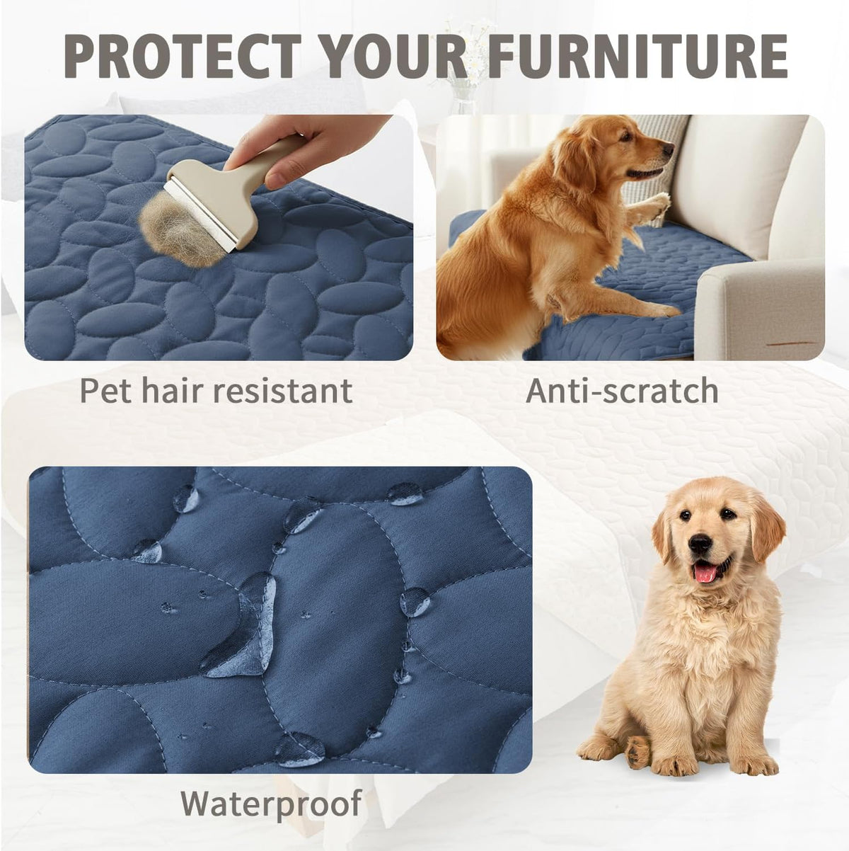 Pet Bed Cover Dog Bed Blanket for Sofa and Furniture Waterproof New Pattern Design (30x70 Inch, Dark Grey)