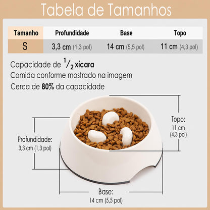Slow Feeder Dog Bowl Cat Bowl 1/2 Cup Slow Feeding Dog Bowl for Small Medium Breed Anti Gulping Healthy Eating Interactive Bloat Stop Fun Alternative Non Slip Puzzle Dog Food Bowl, White