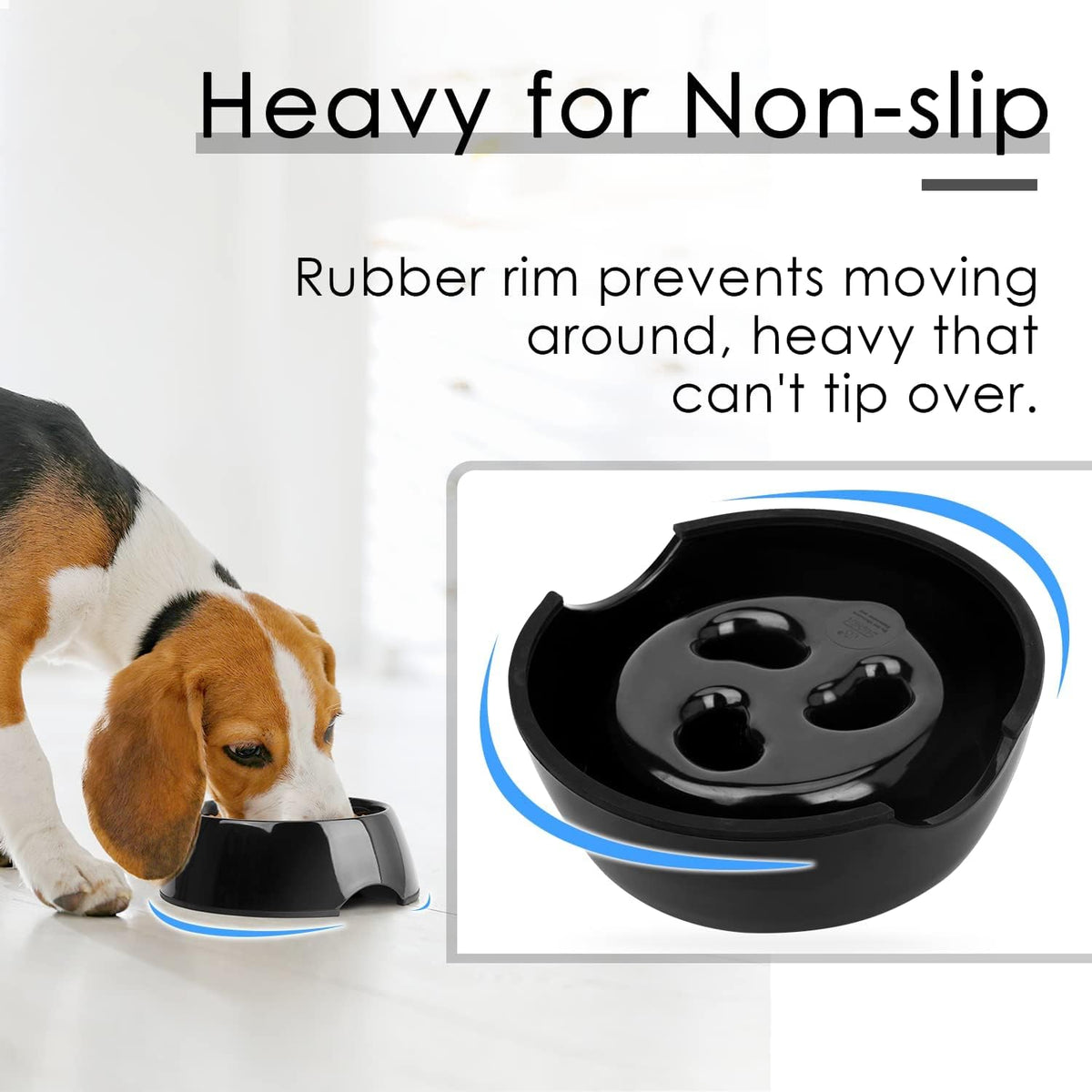 Slow Feeder Dog Bowl Cat Bowl 1/2 Cup Slow Feeding Dog Bowl for Small Medium Breed Anti Gulping Healthy Eating Interactive Bloat Stop Fun Alternative Non Slip Puzzle Dog Food Bowl, White