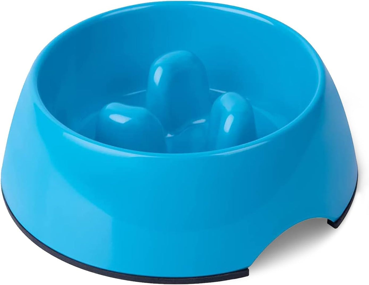 Slow Feeder Dog Bowl Cat Bowl 1/2 Cup Slow Feeding Dog Bowl for Small Medium Breed Anti Gulping Healthy Eating Interactive Bloat Stop Fun Alternative Non Slip Puzzle Dog Food Bowl, White