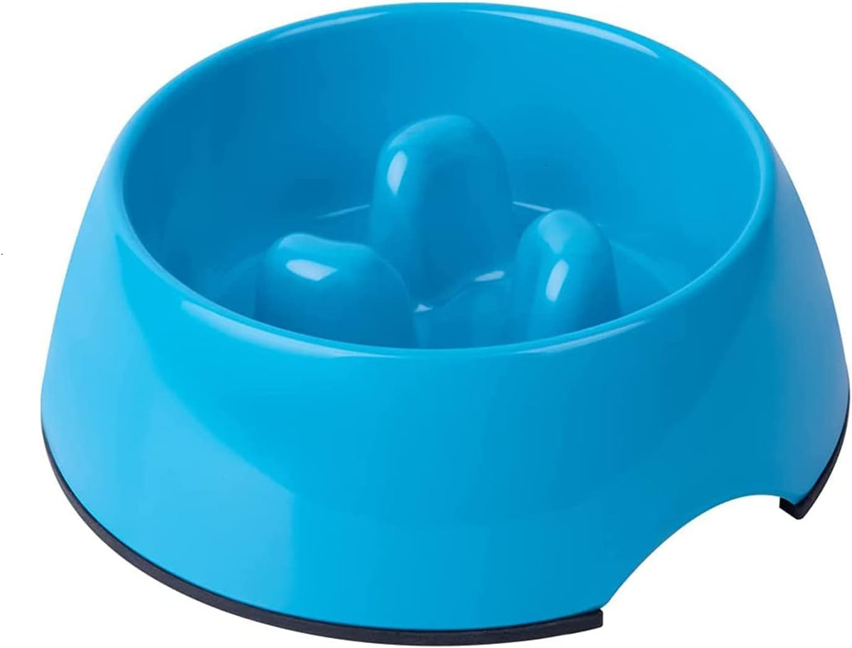 Slow Feeder Dog Bowl Cat Bowl 1/2 Cup Slow Feeding Dog Bowl for Small Medium Breed Anti Gulping Healthy Eating Interactive Bloat Stop Fun Alternative Non Slip Puzzle Dog Food Bowl, White