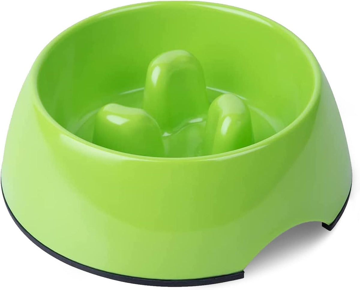 Slow Feeder Dog Bowl Cat Bowl 1/2 Cup Slow Feeding Dog Bowl for Small Medium Breed Anti Gulping Healthy Eating Interactive Bloat Stop Fun Alternative Non Slip Puzzle Dog Food Bowl, White